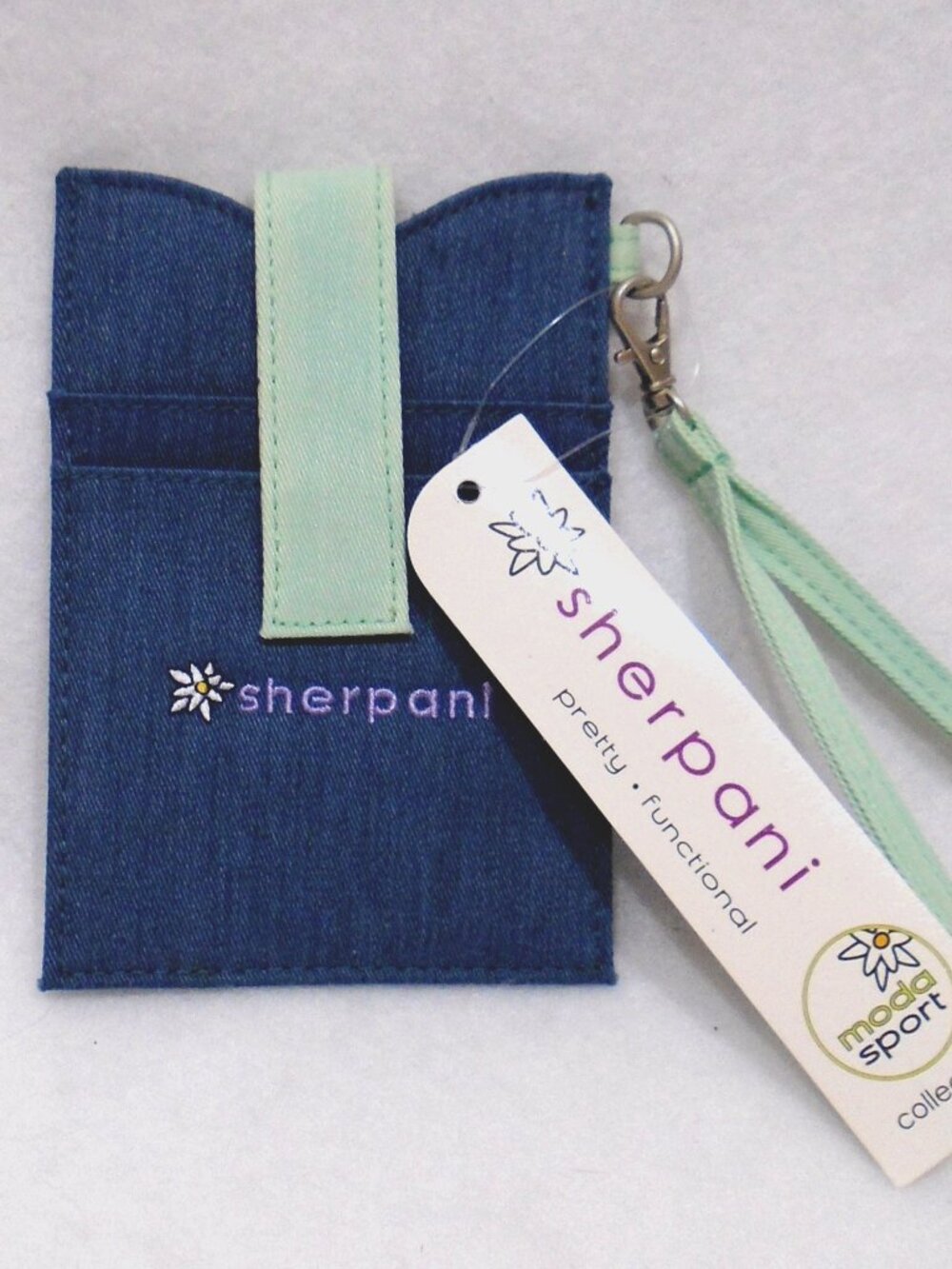 SHERPANI Bijou Wristlet Stone Blue for cash, I.D. credit cards 3.75"x4.5"